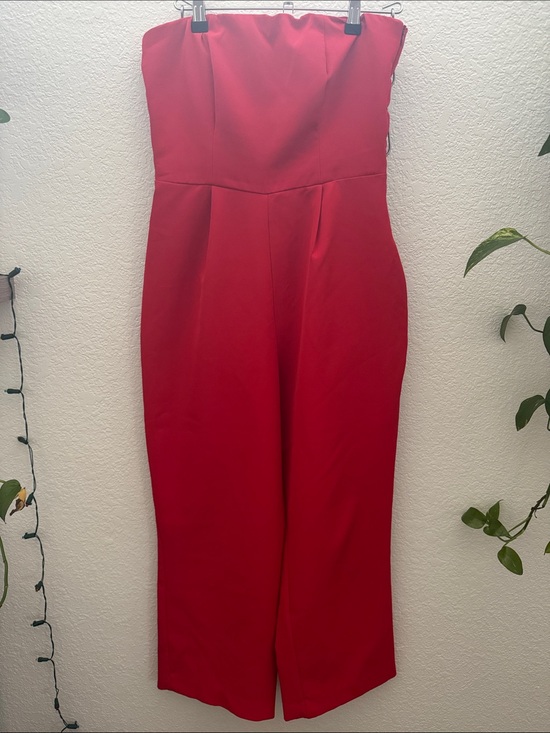 Seven7 Pants - Seven7 Strapless Red Wide Leg Jumpsuit Women’s Medium Elegant Romper